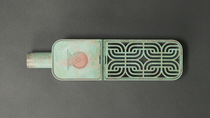 Ohma World Brass Patina Microphone Front