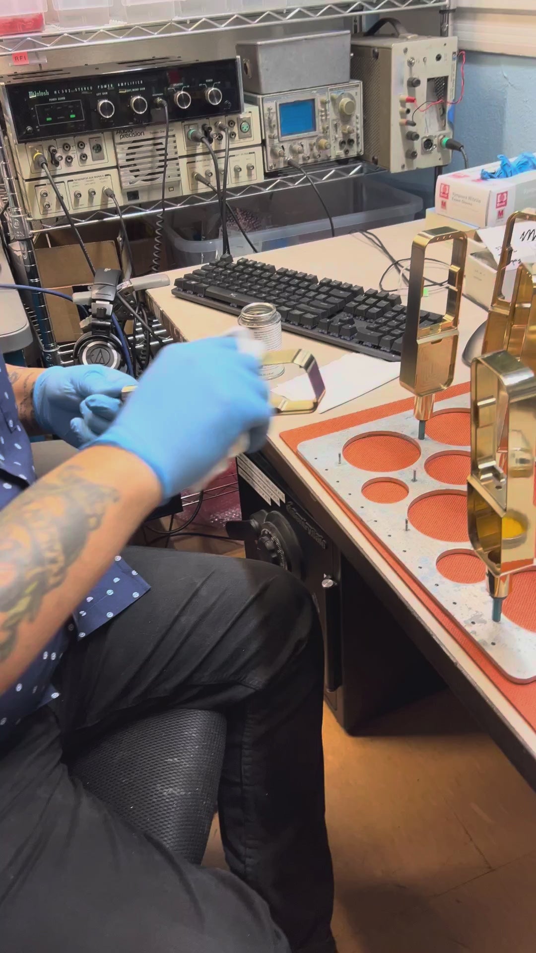 Polishing a solid brass Ohma body by hand