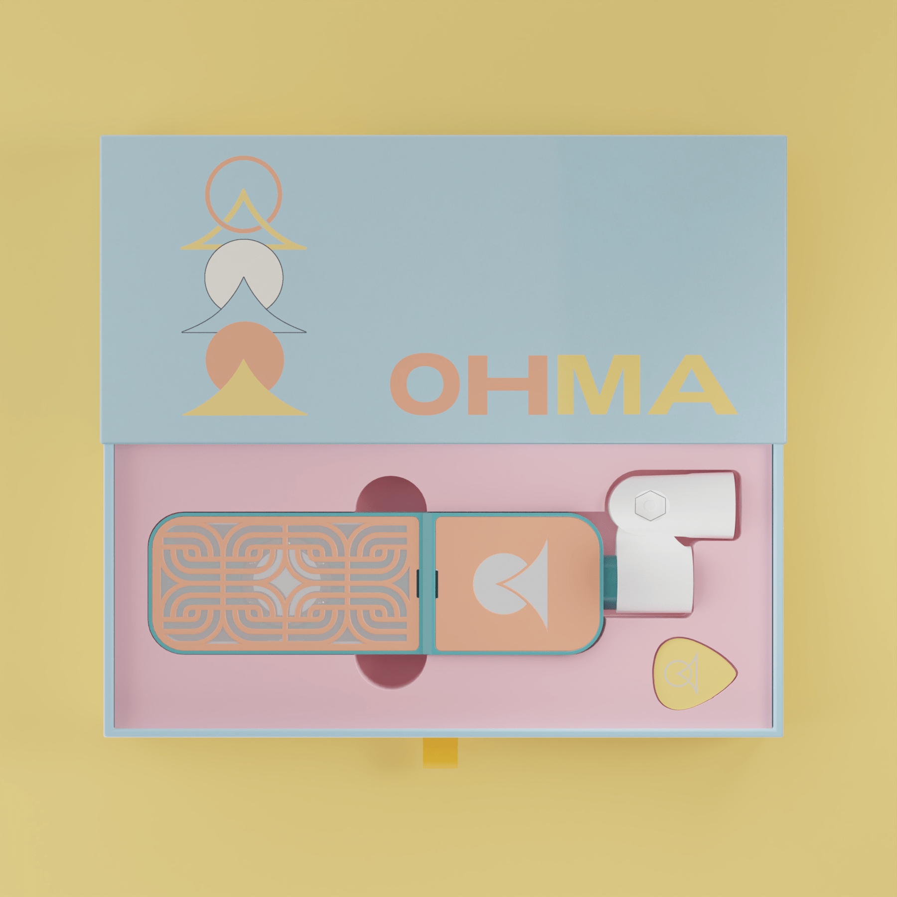 Motif Condenser - Teal / Apricot